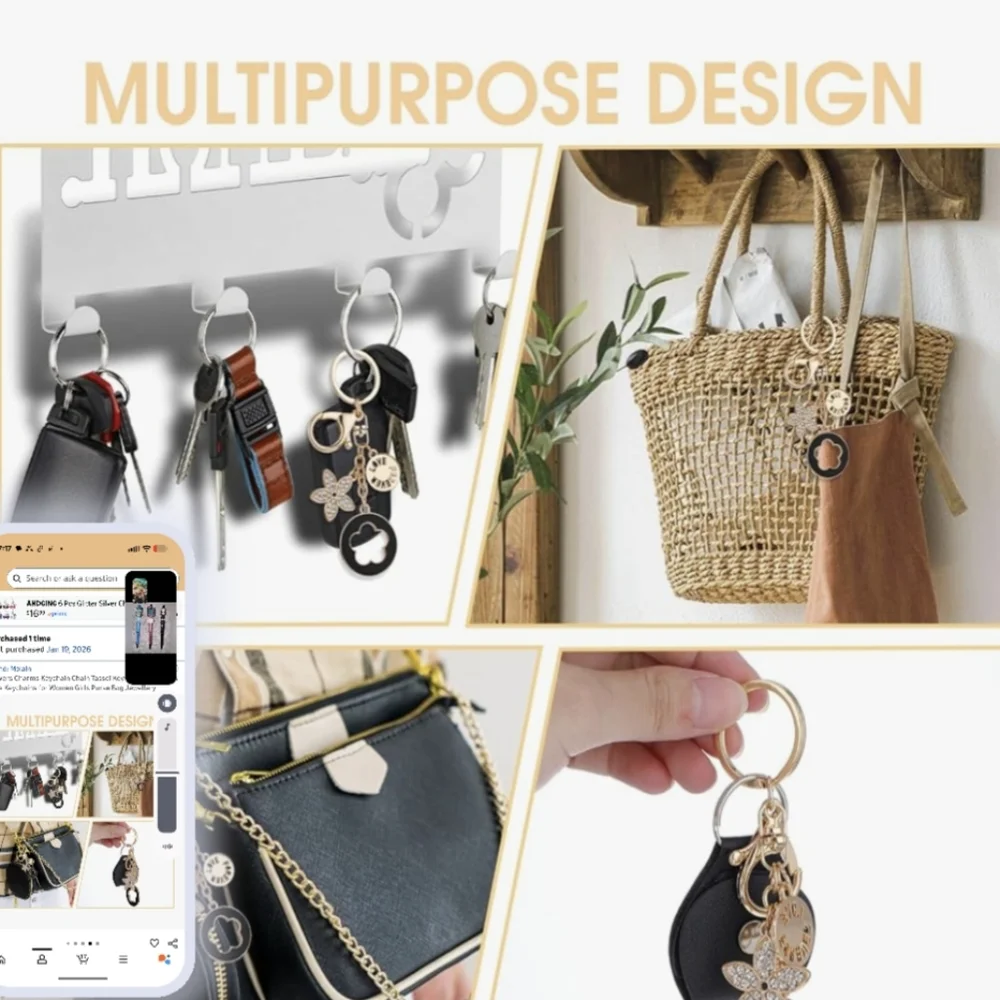 Flower Keychain Charm With Luxury Look